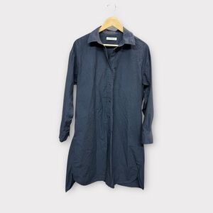 6397 Oversized Navy Shirt Dress Size Small Relaxed Fit Lagen Look Minimalist